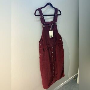 Levi's Maroon Corduroy Overall Dress